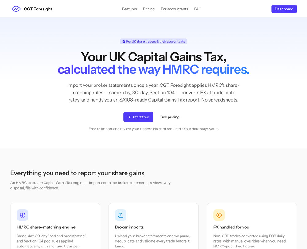 Screenshot of CGT Foresight