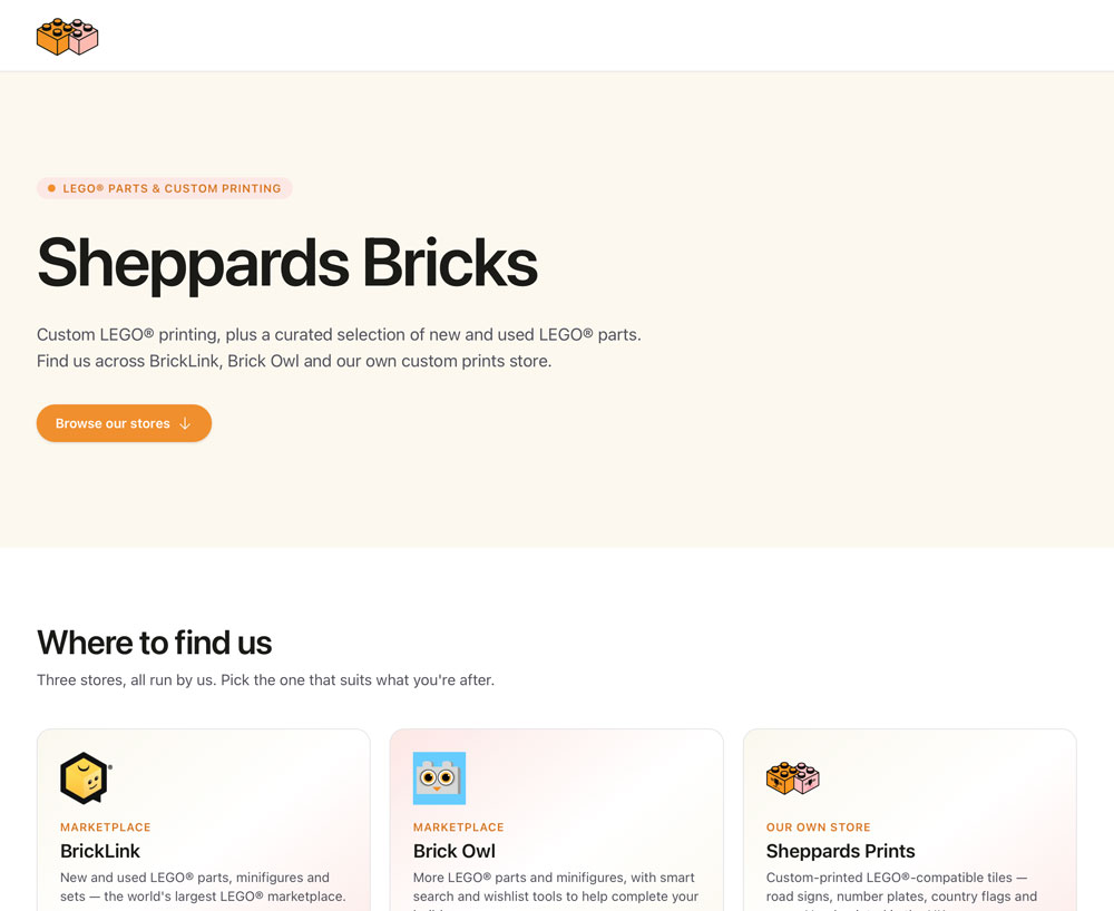 Screenshot of Sheppards Bricks